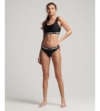 Superdry Bas de bikini lastique recycl noir