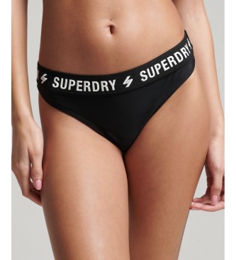 Superdry tervunnen elastisk bikiniunderdel svart