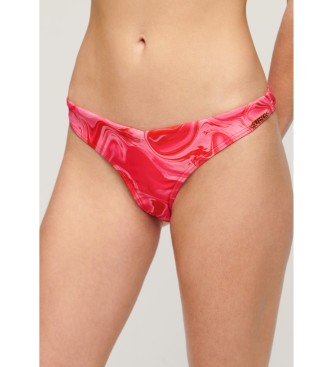 Superdry Odmevno rožnate potiskane spodnjice bikinija z drznim dizajnom