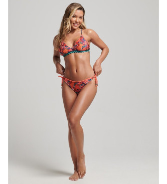 Superdry Slip bikini con stampa tropicale corallo