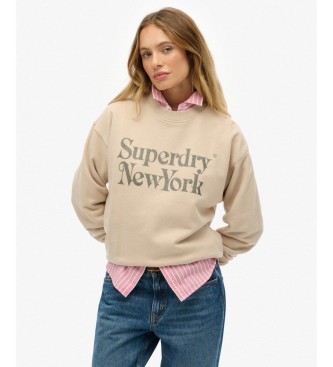 Superdry Brand Mark Loose beige sweatshirt
