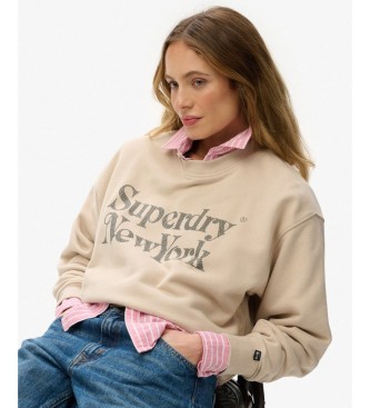 Superdry Brand Mark Loose beige sweatshirt