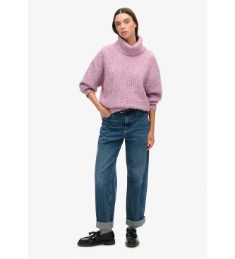 Superdry Brushed Rib Slouch Sweater różowy