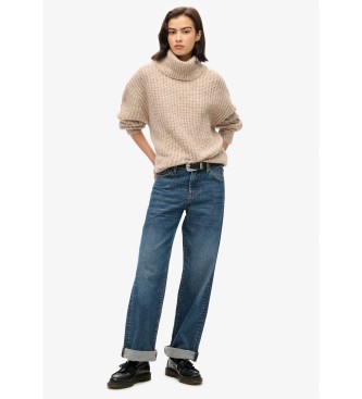 Superdry Trui geborsteld rib beige
