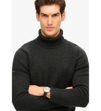 Superdry Maglione collo alto nero spazzolato