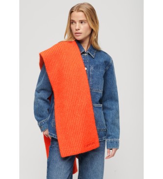 Superdry Essential Orange Ribbed Scarf