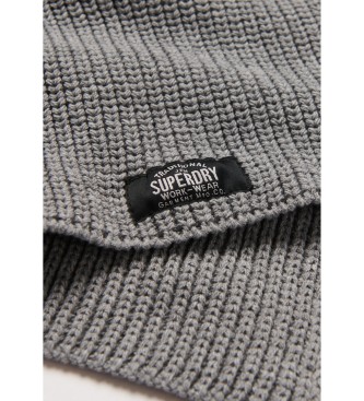 Superdry Bufanda de punto clsico gris