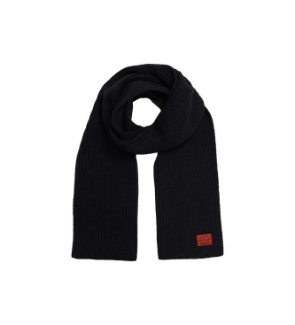 Superdry Workwear navy knitted scarf