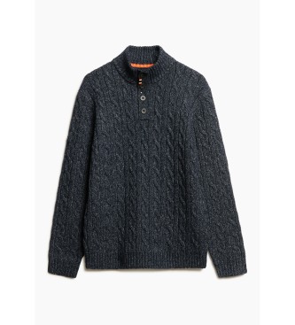 Superdry Navy flettet strikket trje