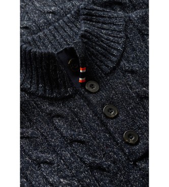 Superdry Navy plaited knitted jumper