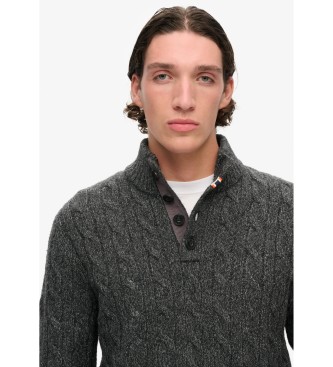 Superdry Grey braided knitted jumper