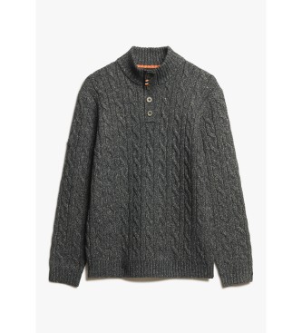 Superdry Pull gris en tricot tress