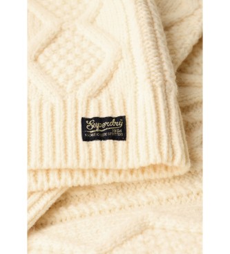 Superdry Sweter Cable High beżowy