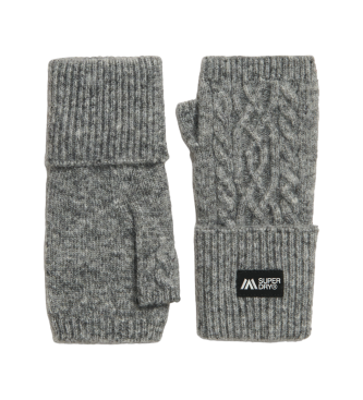 Superdry Guantes de punto trenzado Luxe gris