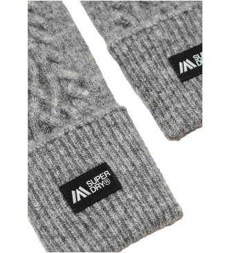 Superdry Luxe knitted gloves grey