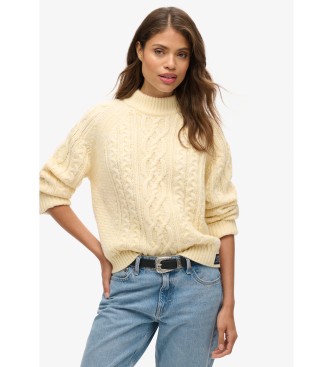 Superdry Cable Mock-jumper i beige