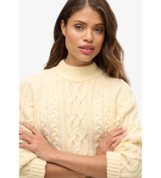 Superdry Cable Mock-jumper i beige