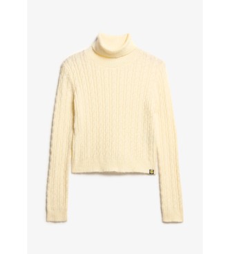 Superdry Beżowy sweter Cable Mock