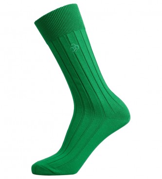 Superdry Rebraste nogavice iz organskega bombaža zelene barve