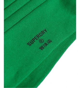Superdry Rebraste nogavice iz organskega bombaža zelene barve