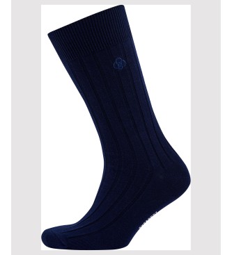 Superdry Unisex-Socken aus gerippter Bio-Baumwolle in Marineblau