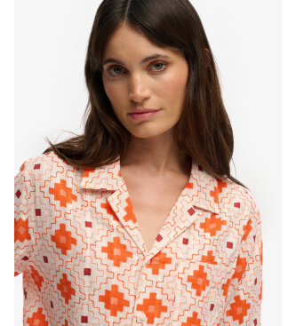 Superdry Camisa de praia estampada laranja