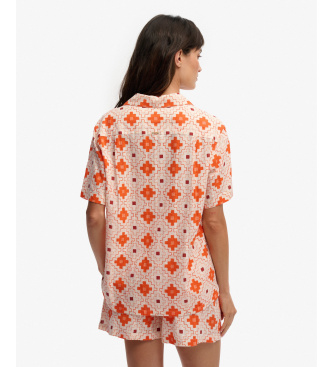 Superdry Camisa de praia estampada laranja