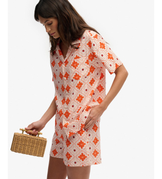 Superdry Camisa de praia estampada laranja
