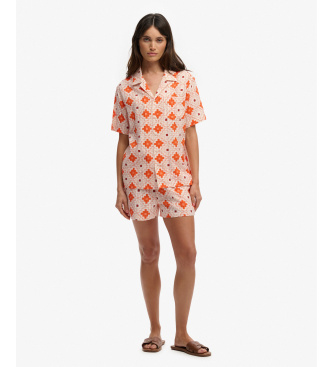 Superdry Camisa de praia estampada laranja