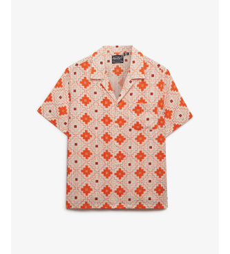 Superdry Camisa de praia estampada laranja