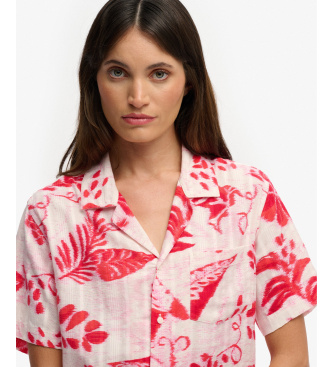 Superdry Camisa de praia estampada vermelha