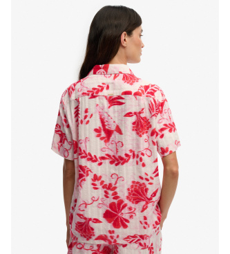 Superdry Camisa de praia estampada vermelha