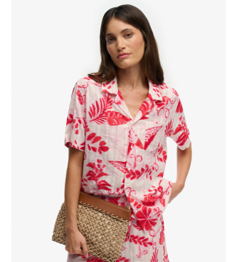 Superdry Camisa de praia estampada vermelha