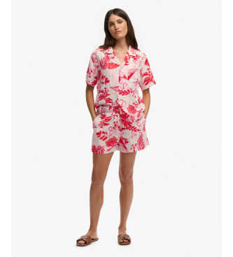 Superdry Camisa de praia estampada vermelha