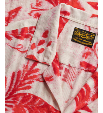 Superdry Camisa de praia estampada vermelha