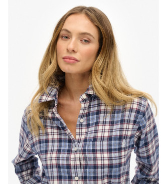 Superdry Check Flannel Boyfriend Shirt blue