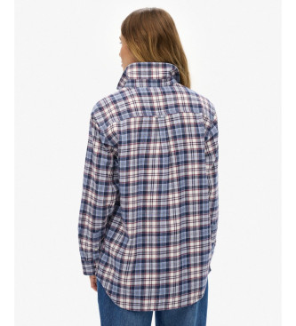 Superdry Check Flannel Boyfriend Shirt blue