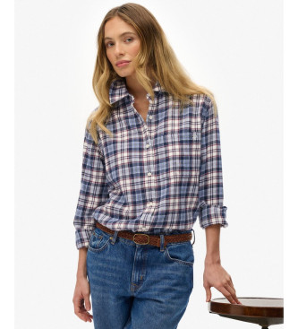 Superdry Check Flannel Boyfriend Shirt blue