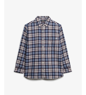 Superdry Check Flannel Boyfriend Shirt blue