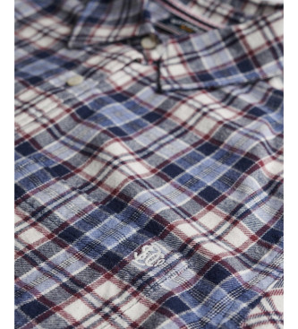 Superdry Check Flannel Boyfriend Shirt blue