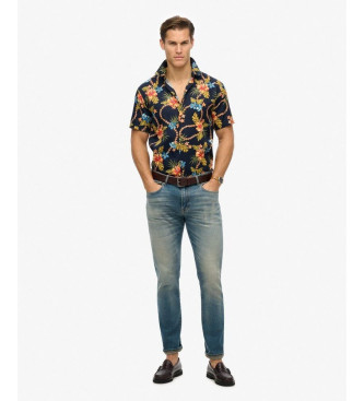Superdry Granatowa koszula z hawajskim nadrukiem