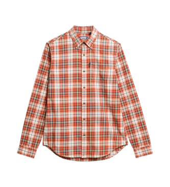 Superdry Camicia in cotone organico scozzese vintage arancione