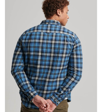 Superdry Organic cotton lumberjack shirt in blue checkered cotton