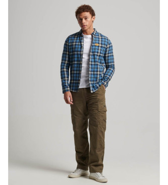 Superdry Organic cotton lumberjack shirt in blue checkered cotton