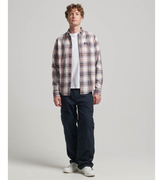 Superdry Beige checkered organic cotton lumberjack shirt