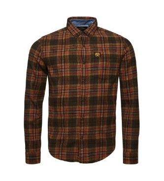 Superdry Organic cotton lumberjack shirt in green checkered cotton