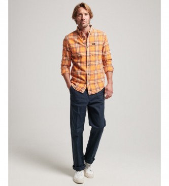 Superdry Camisa De Leador De Algodn Orgnico A Cuadros naranja