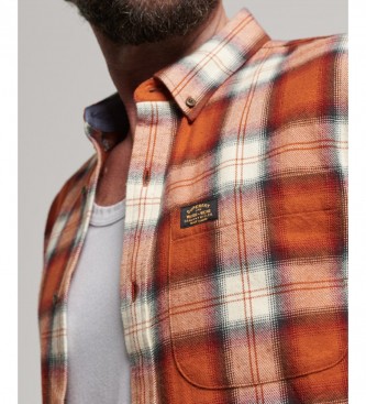 Superdry Camisa De Leador De Algodn Orgnico Con Logotipo Vintage naranja