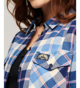 Superdry Camisa de leador de franela a cuadros azul