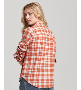 Superdry Camicia da boscaiolo in flanella scozzese arancione